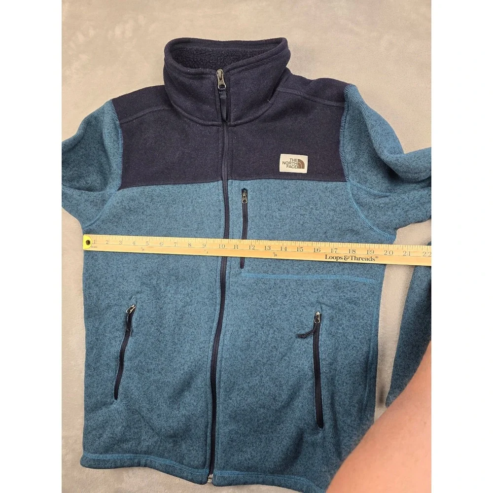The North Face Full Zip Fleece Jacket Mens Size M Fit S Blue Two Tone Outdoor